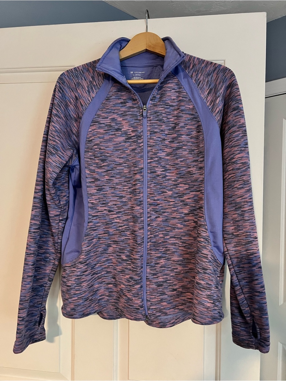 Women’s Lavender Space-Dye Full-Zip Jacket with thumb-holes